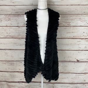 Heartloom 100% Rabbit Fur Black Vest Small